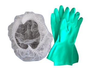 A pair of gloves and a mob cap
